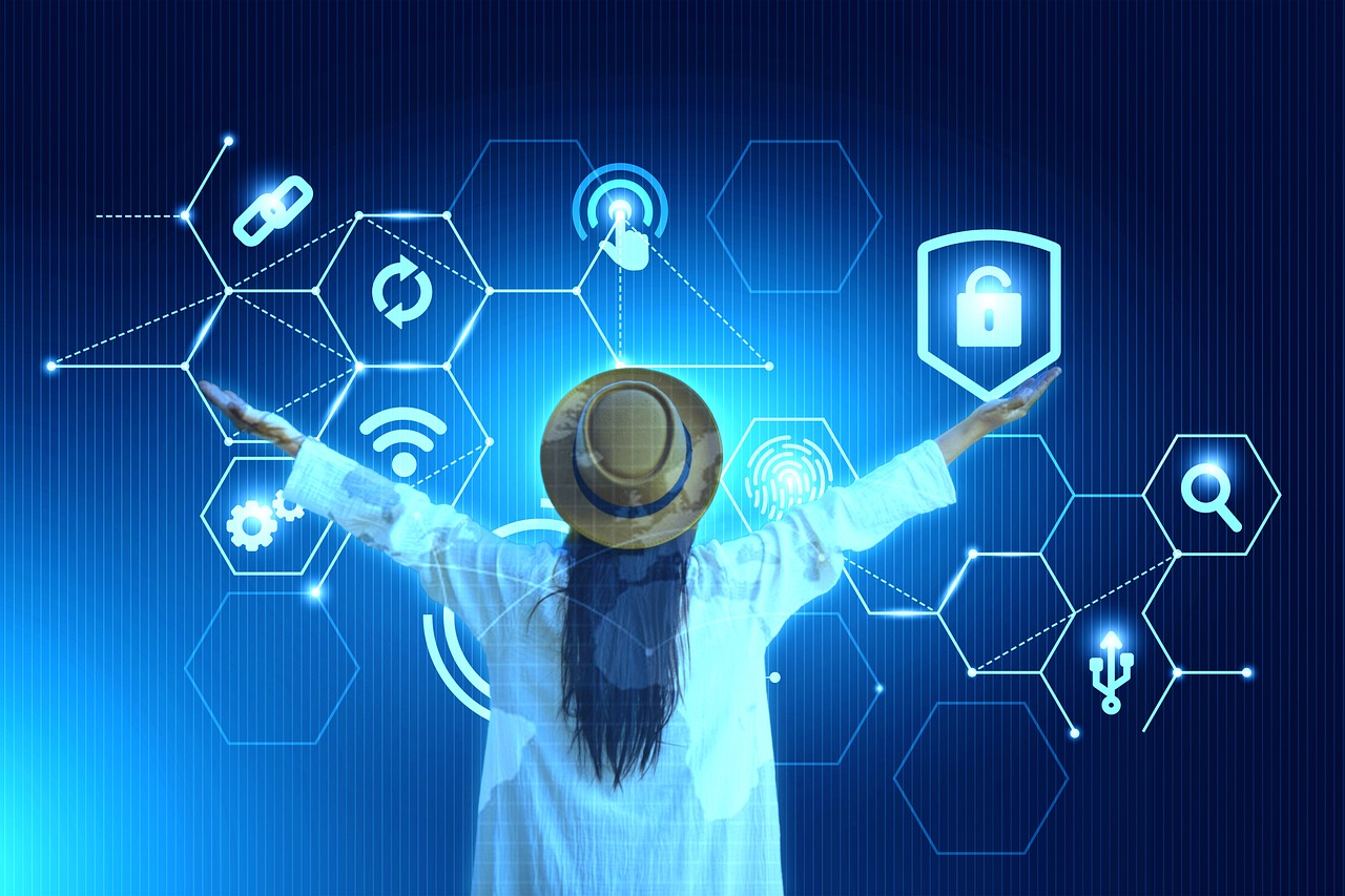 cybersecurity network blue data